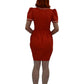 Rene Derhy 1980's Red Puff Shoulder Dress | Vintage