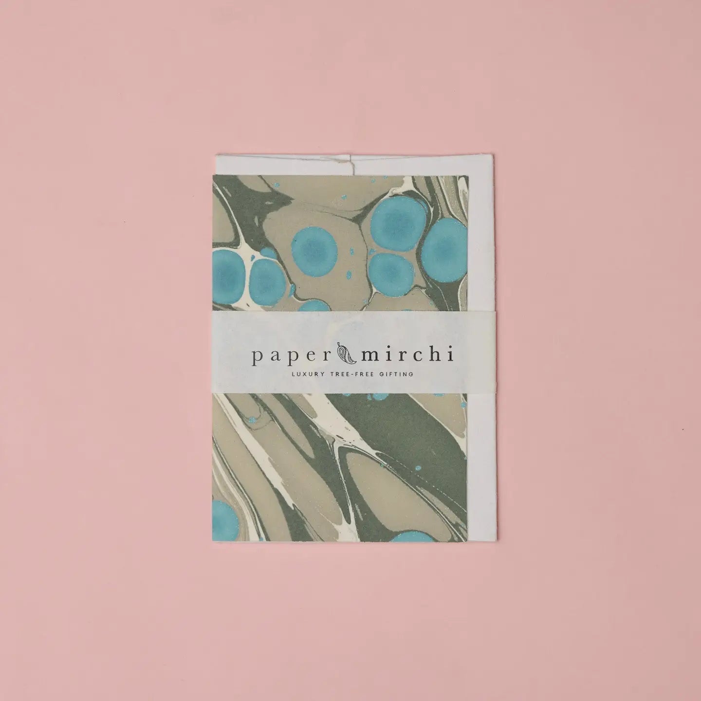 Cosmos Ocean Slate | Paper Mirchi Hand Marbled Greeting Card