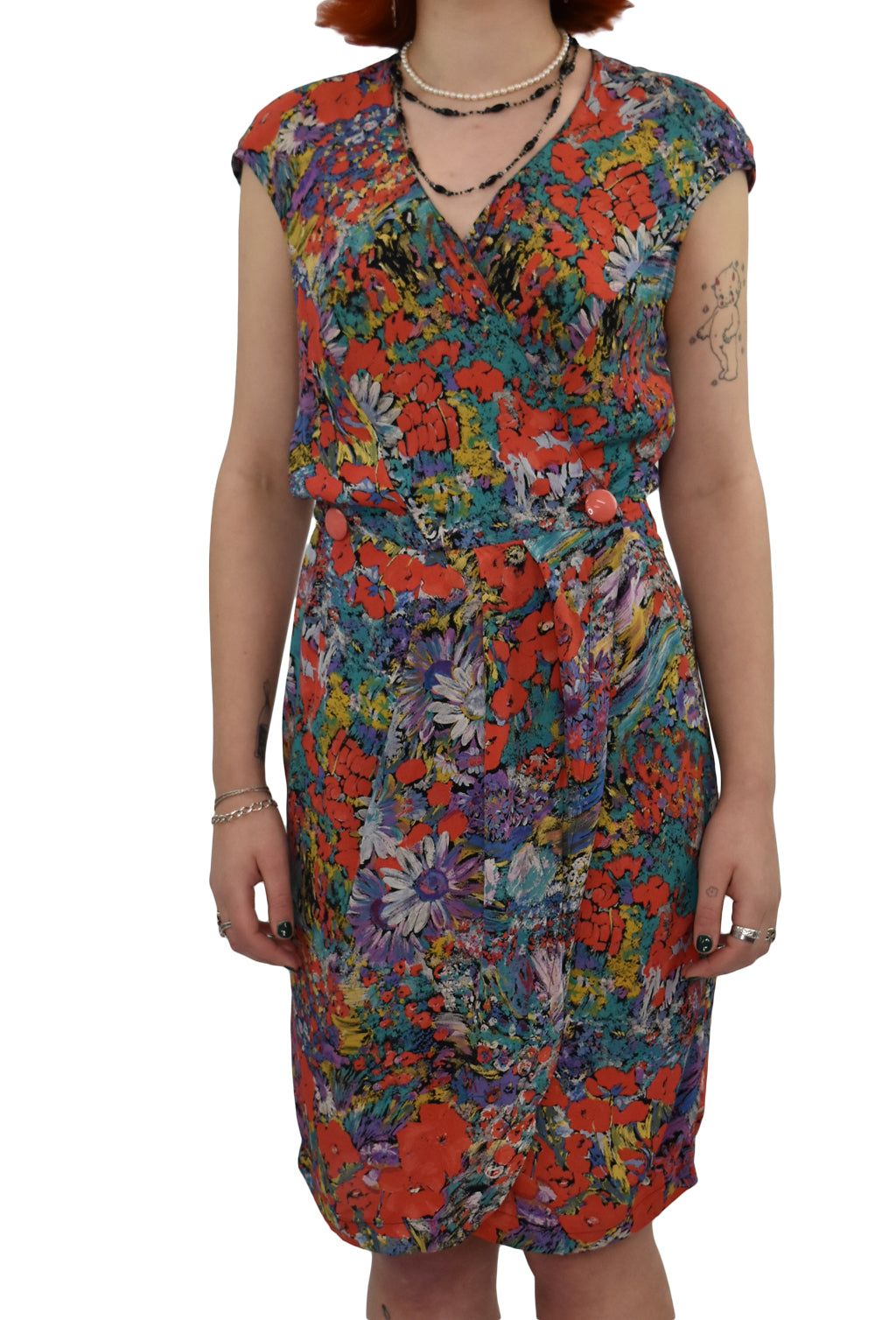 80’s Abstract Floral Dress | Vintage