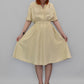 1980’s Cream Silk Gathered Waist Dress | Vintage