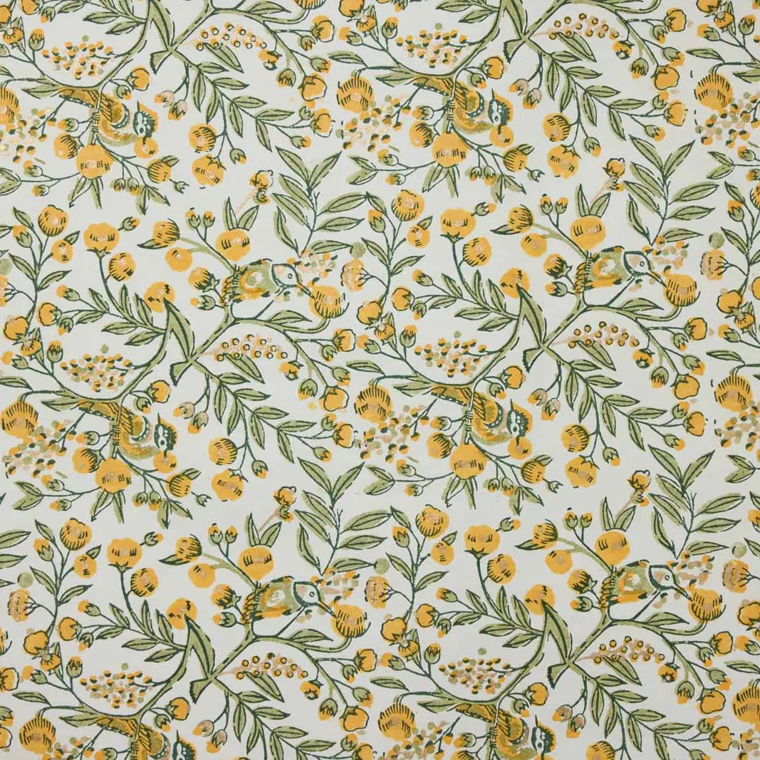 Song Birds Sunshine | Paper Mirchi Block Printed Wrapping Paper