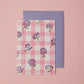 Gingham Violet Meringue | Paper Mirchi Block Printed Greeting Card