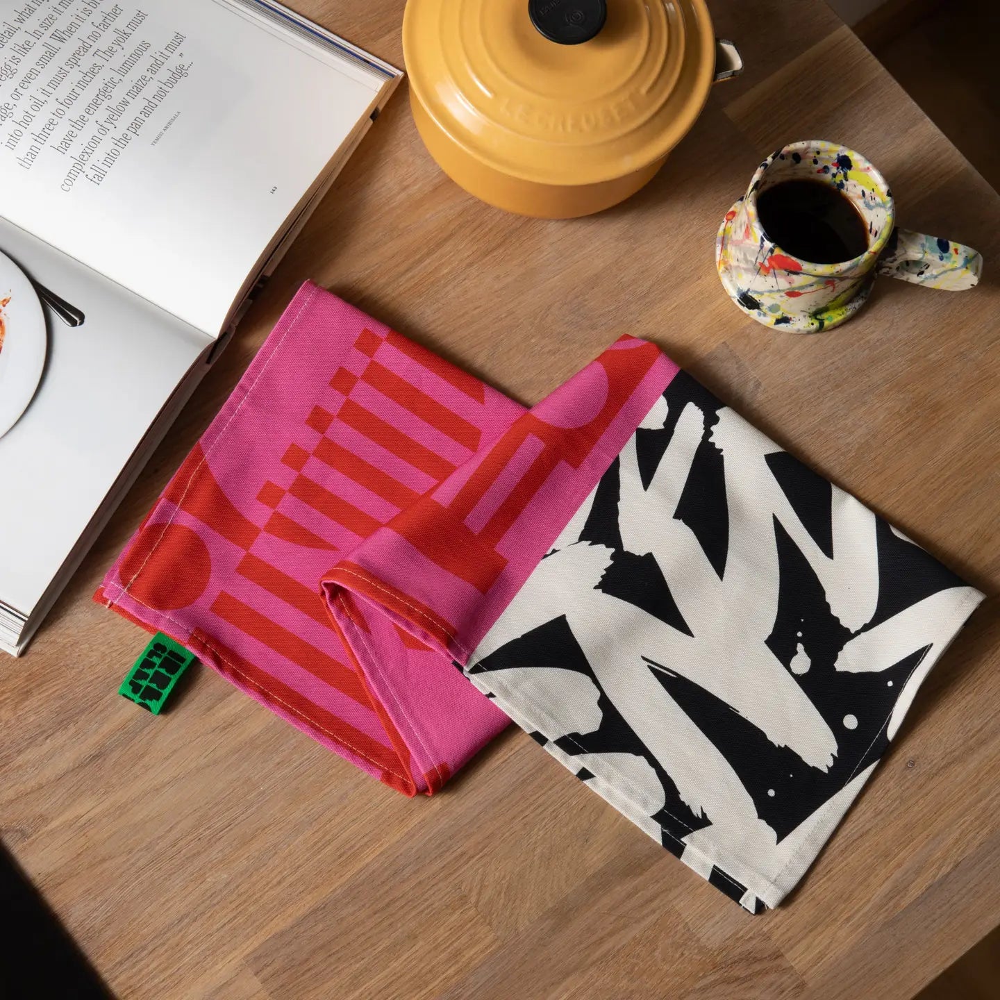 Hot Pink | Irregular Sleep Pattern Organic Cotton Tea Towel