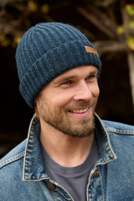Men’s Fairtrade Merino Wool Fisherman Beanie Hat | Spruce