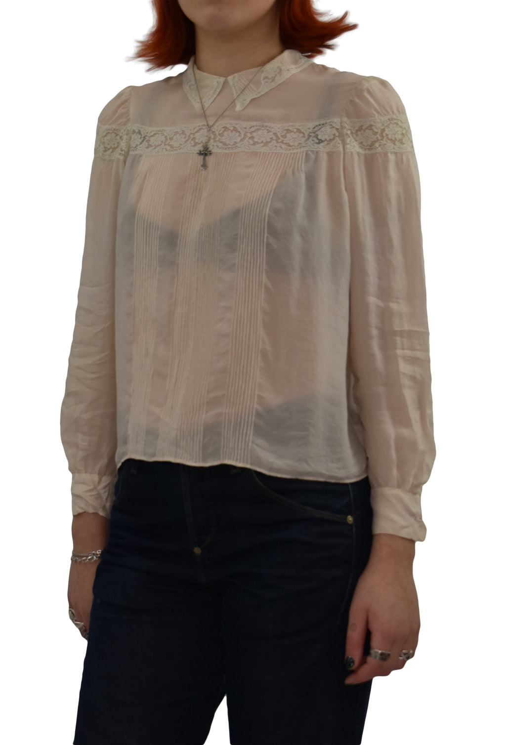 1930’s Silk And Lace Cream Blouse | Vintage