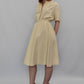 1980’s Cream Silk Gathered Waist Dress | Vintage