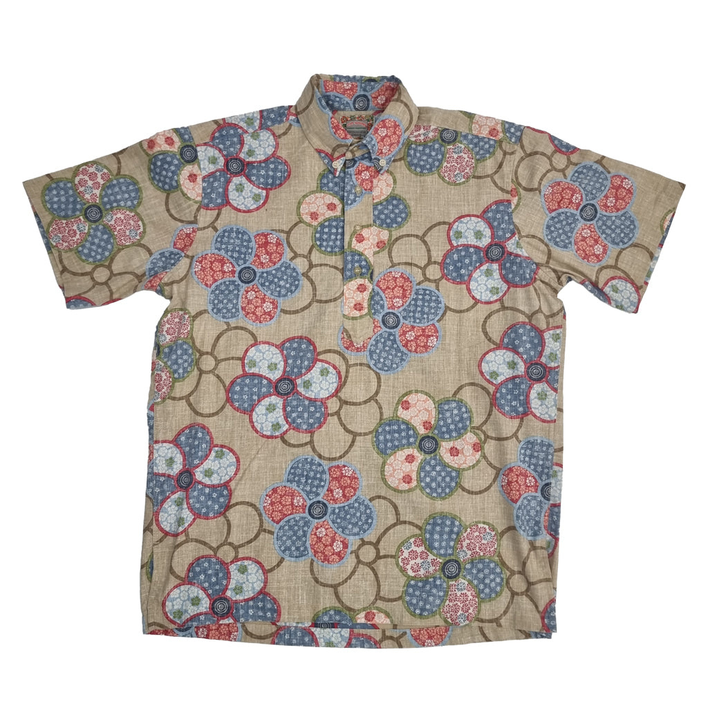 Reyn Spooner Reverse Print Hawaiian Half Button Shirt | Preloved