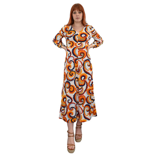 1970's Paisley Brights Printed Dress | Vintage