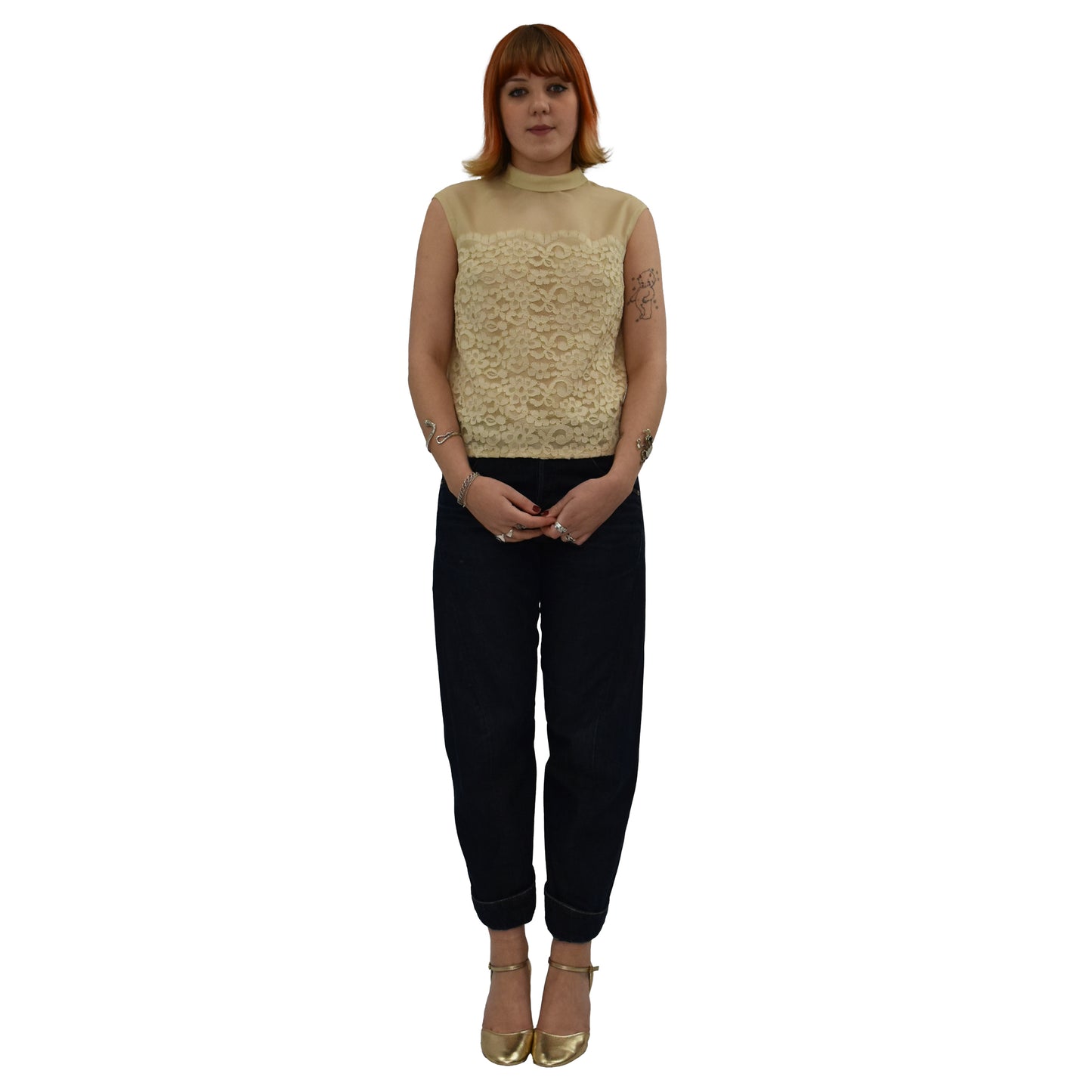 1960’s Sleeveless Lace Panel Top | Vintage