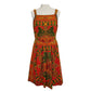 1950’s Red Gold And Green Baroque Jewel Print Dress | Vintage