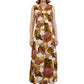 1970’s Abstract Florals Print Maxi Dress | Vintage