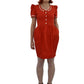 Rene Derhy 1980's Red Puff Shoulder Dress | Vintage