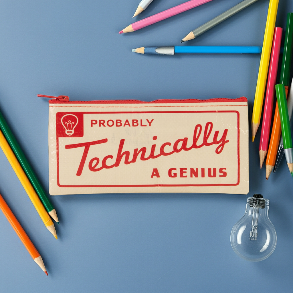 Probably Technically A Genius | Blue Q Pencil Case