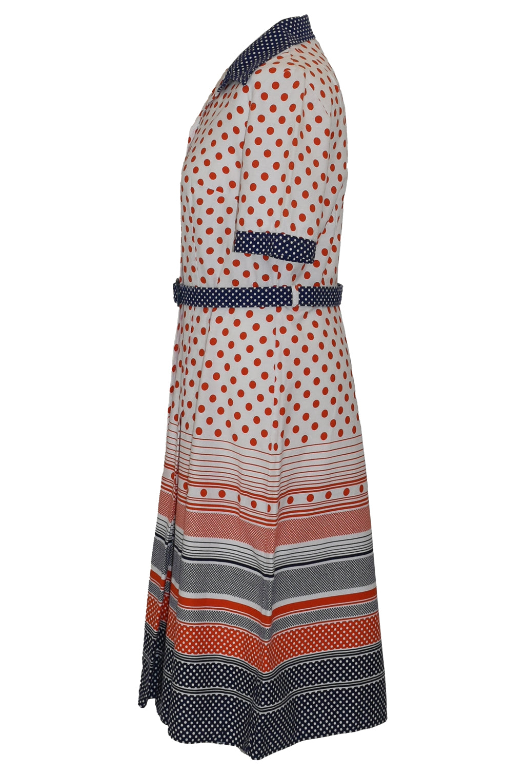1970’s Spots and Stripes Shirtwaister Dress | Vintage
