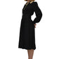 1980’s Does 1940’s Jacquard Black Dress With Lace Collars | Vintage