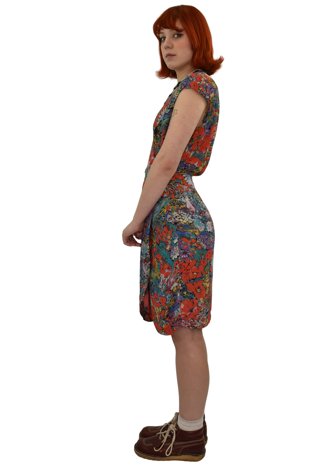 80’s Abstract Floral Dress | Vintage