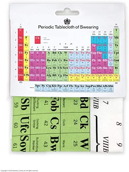 Periodic Table Of Swearing | Modern Toss Tea Towel