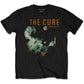 A black T-shirt featuring The Cure 'Disintegration' design motif. The print on the T-shirt is green and orange.