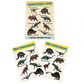 A yellow cardboard packet with dinosaurs on the front. The text reads: Prehistoric land temporary tattoos